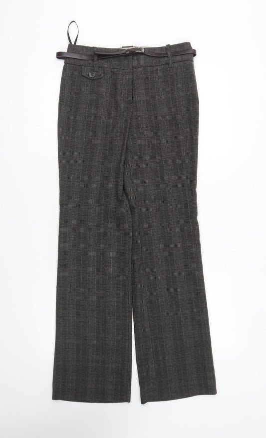 NEXT Mens Green Plaid Polyester Trousers Size 60 L28 in Regular Button