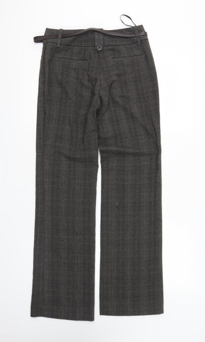 NEXT Mens Green Plaid Polyester Trousers Size 60 L28 in Regular Button