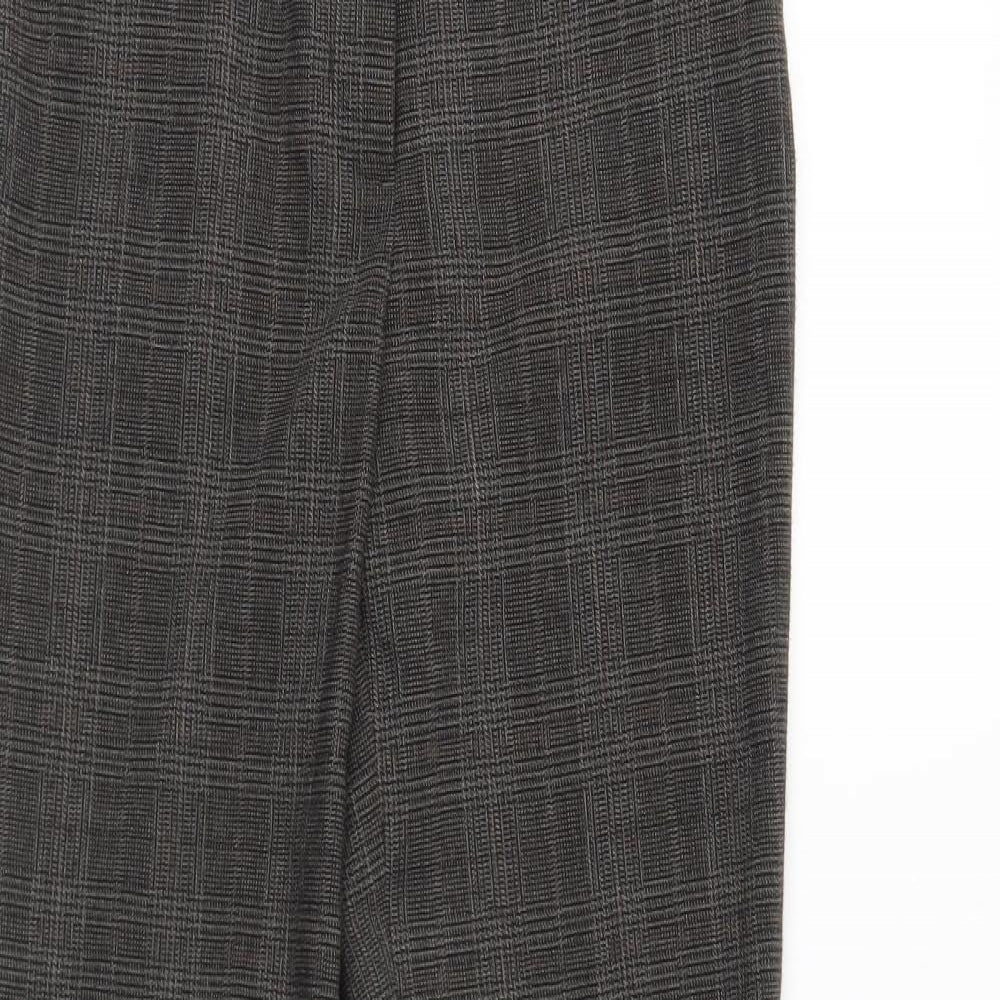 NEXT Mens Green Plaid Polyester Trousers Size 60 L28 in Regular Button
