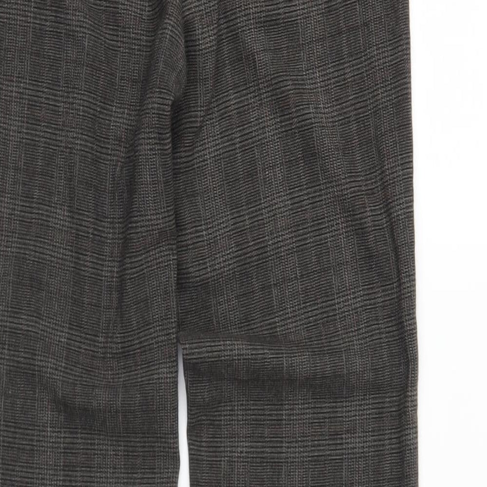 NEXT Mens Green Plaid Polyester Trousers Size 60 L28 in Regular Button