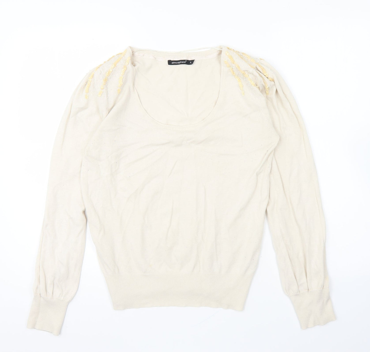 Womens UK Size 14 Atmosphere Beige Pullover Jumper
