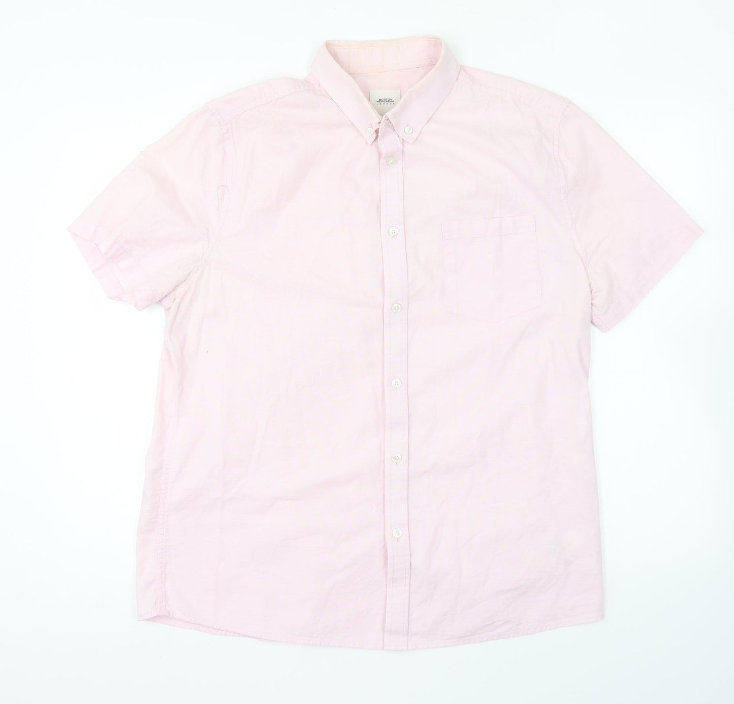 Mens UK Size L Burton Pink  Button-Up Short Sleeve Casual Shirt