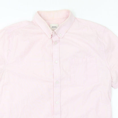 Mens UK Size L Burton Pink  Button-Up Short Sleeve Casual Shirt