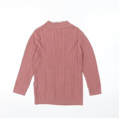 Peacocks Womens Pink Crew Neck Viscose Pullover Jumper Size 8