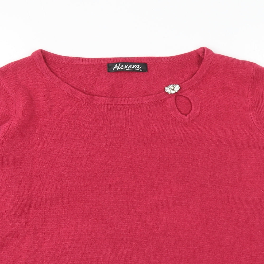 Womens UK Size M Alexara Pink Pullover Jumper