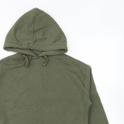 Topshop Womens Green Cotton Pullover Hoodie Size 6 Pullover - Cropped.