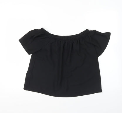 Womens UK Size 10 Atmosphere Black Basic Blouse