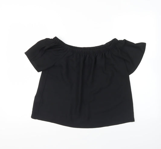 Womens UK Size 10 Atmosphere Black Basic Blouse