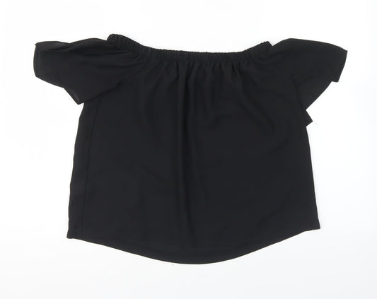 Womens UK Size 10 Atmosphere Black Basic Blouse