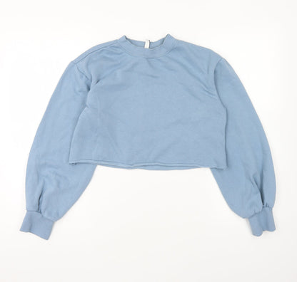 Divided Womens Blue Cotton Pullover Sweatshirt Size XS Pullover - Cropped.