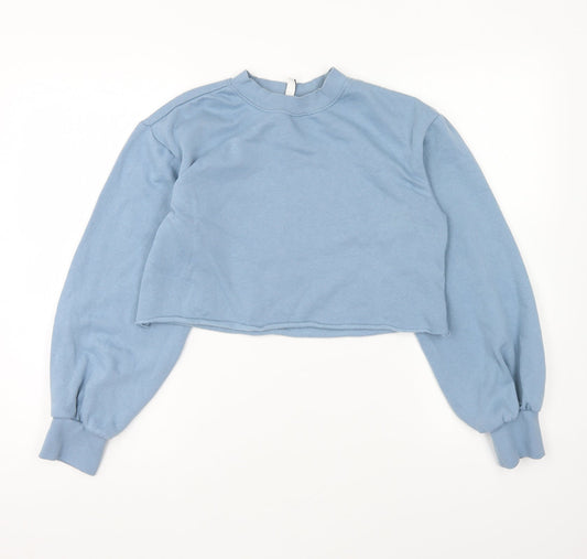 Divided Womens Blue Cotton Pullover Sweatshirt Size XS Pullover - Cropped.