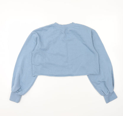 Divided Womens Blue Cotton Pullover Sweatshirt Size XS Pullover - Cropped.