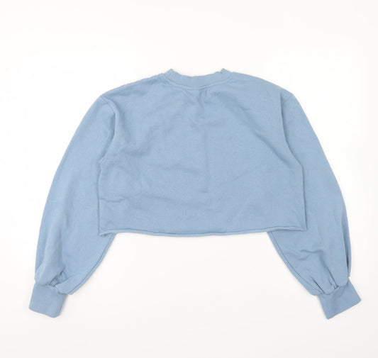 Divided Womens Blue Cotton Pullover Sweatshirt Size XS Pullover - Cropped.