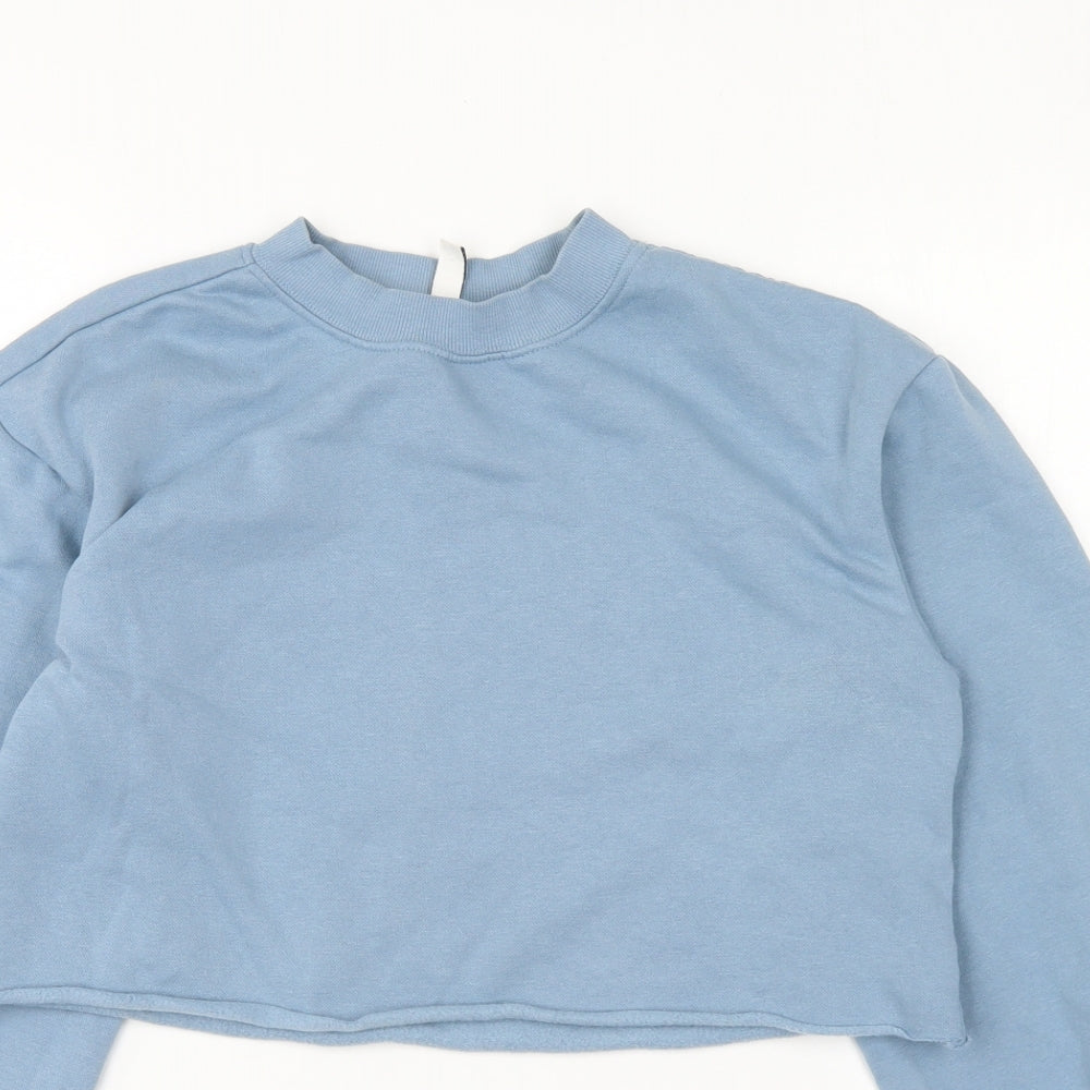 Divided Womens Blue Cotton Pullover Sweatshirt Size XS Pullover - Cropped.