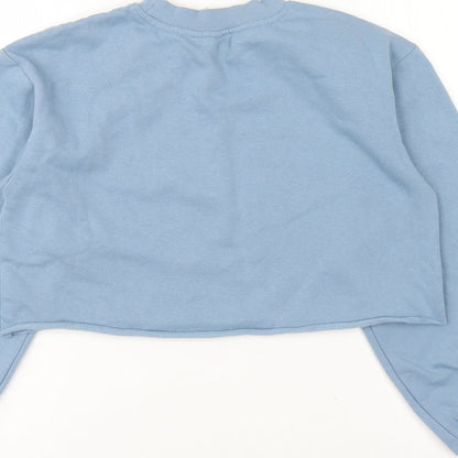 Divided Womens Blue Cotton Pullover Sweatshirt Size XS Pullover - Cropped.