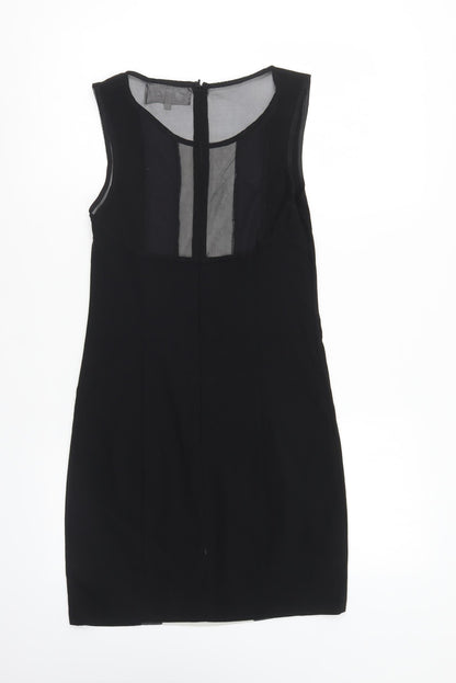 PARISIAN SIGNATURE Womens Black Cotton Bodycon Size M Round Neck Zip