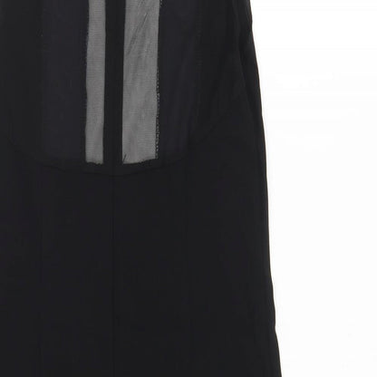PARISIAN SIGNATURE Womens Black Cotton Bodycon Size M Round Neck Zip