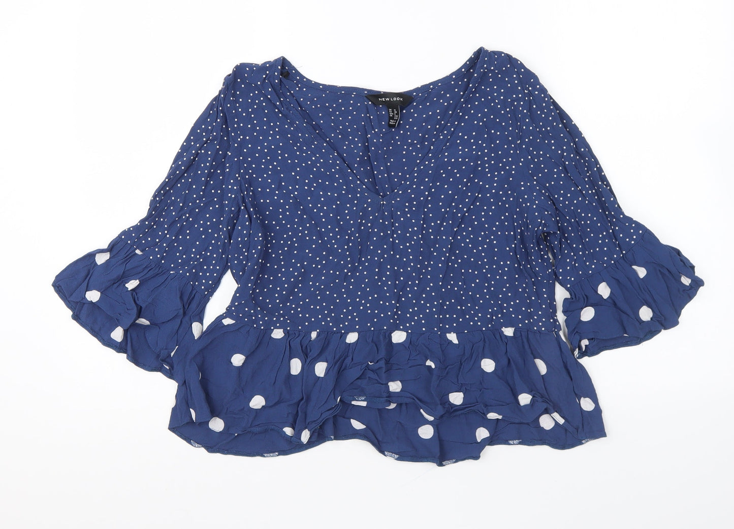 Womens UK Size 12 New Look Blue Basic Blouse