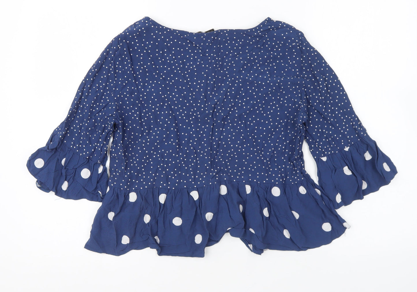 Womens UK Size 12 New Look Blue Basic Blouse