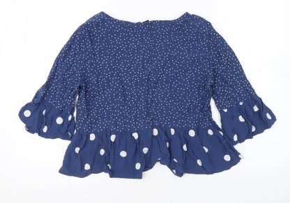 Womens UK Size 12 New Look Blue Basic Blouse
