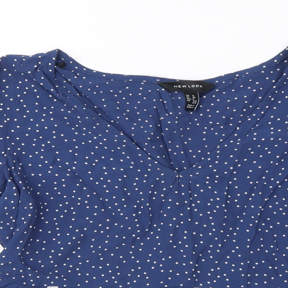 Womens UK Size 12 New Look Blue Basic Blouse