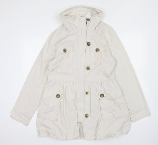 New Look Womens Beige Trench Coat Coat Size 12 Zip