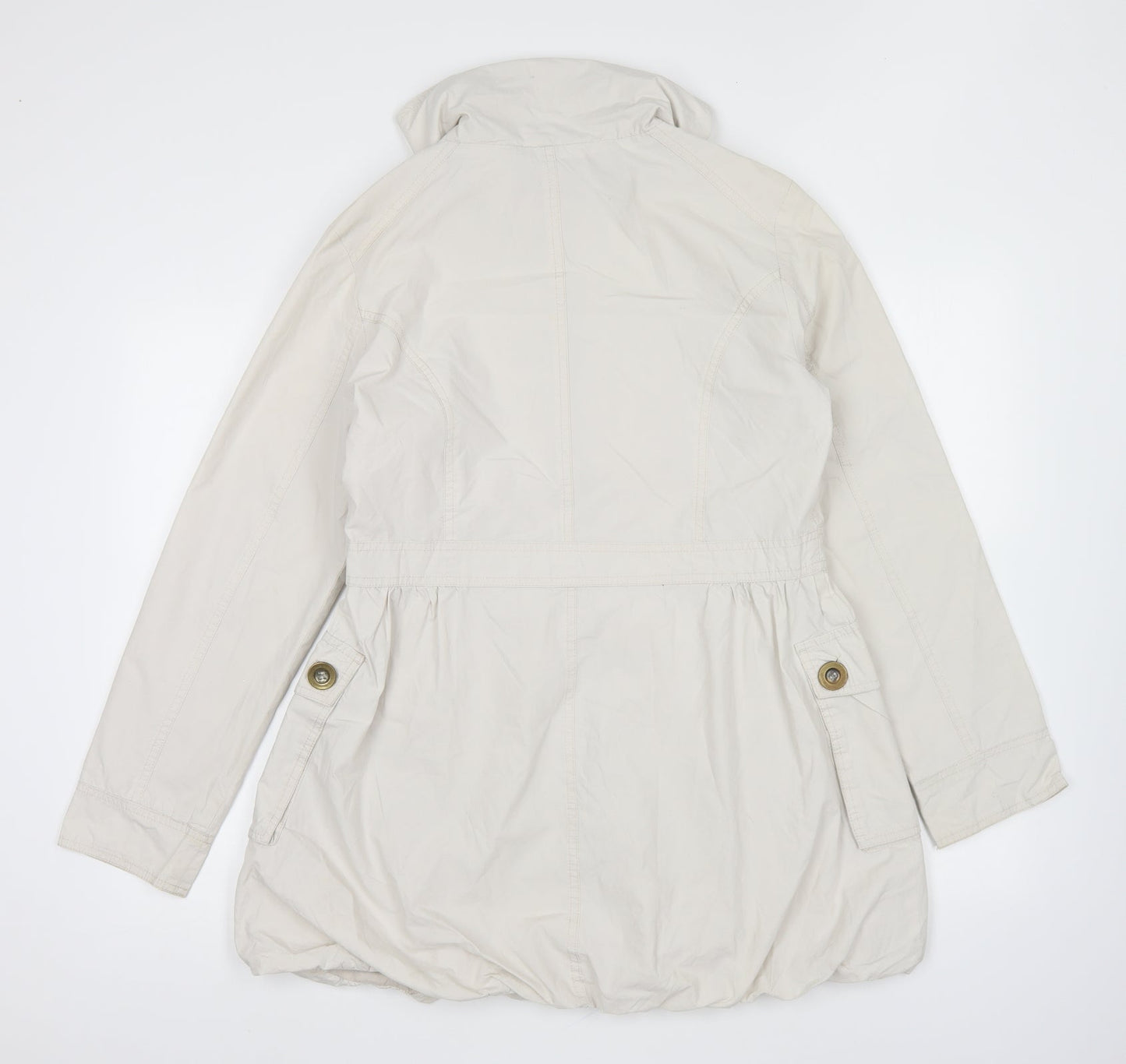 New Look Womens Beige Trench Coat Coat Size 12 Zip