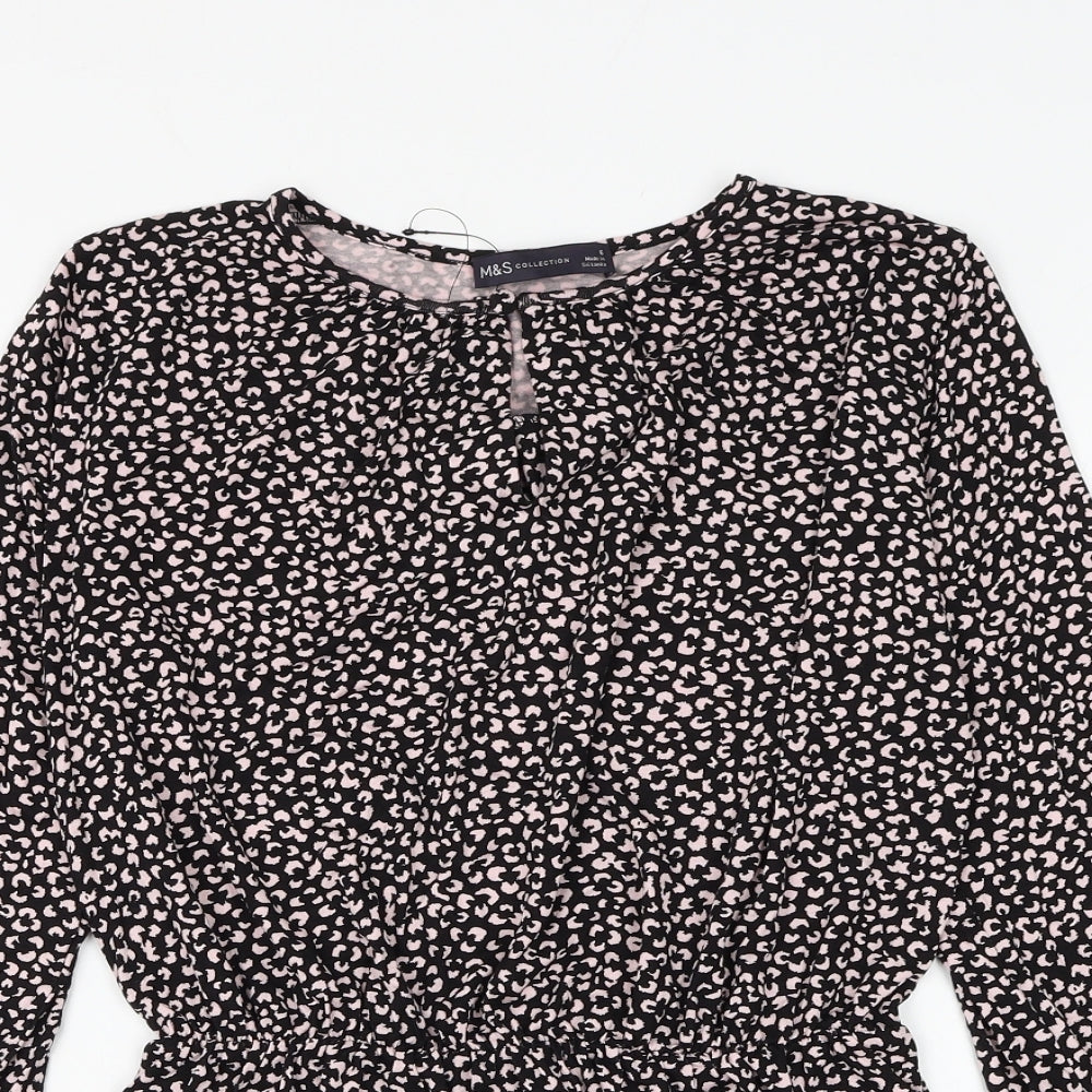 Womens UK Size 6 Marks and Spencer Black Basic Blouse