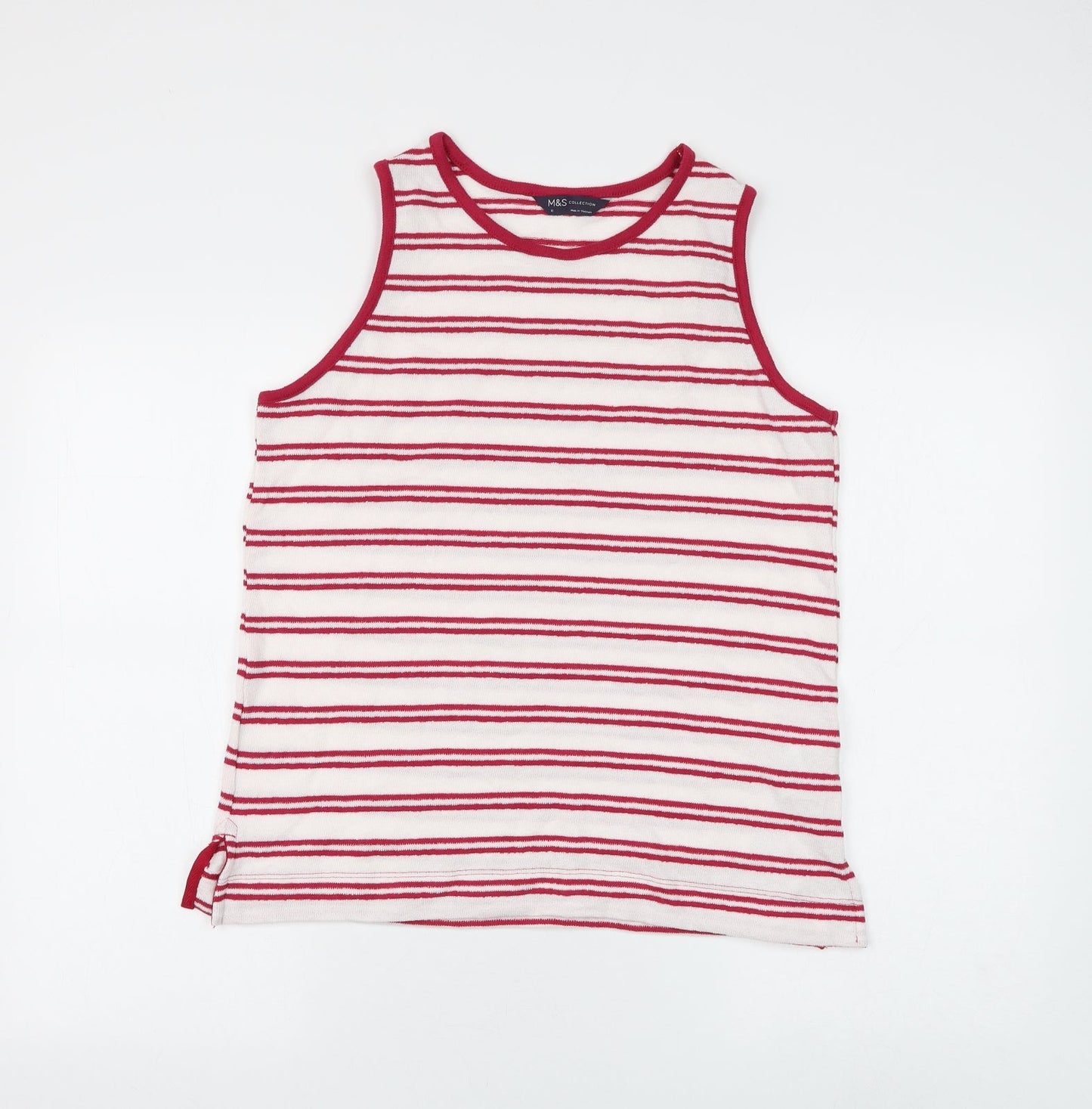 Womens UK Size 12 Marks and Spencer White Basic Tank