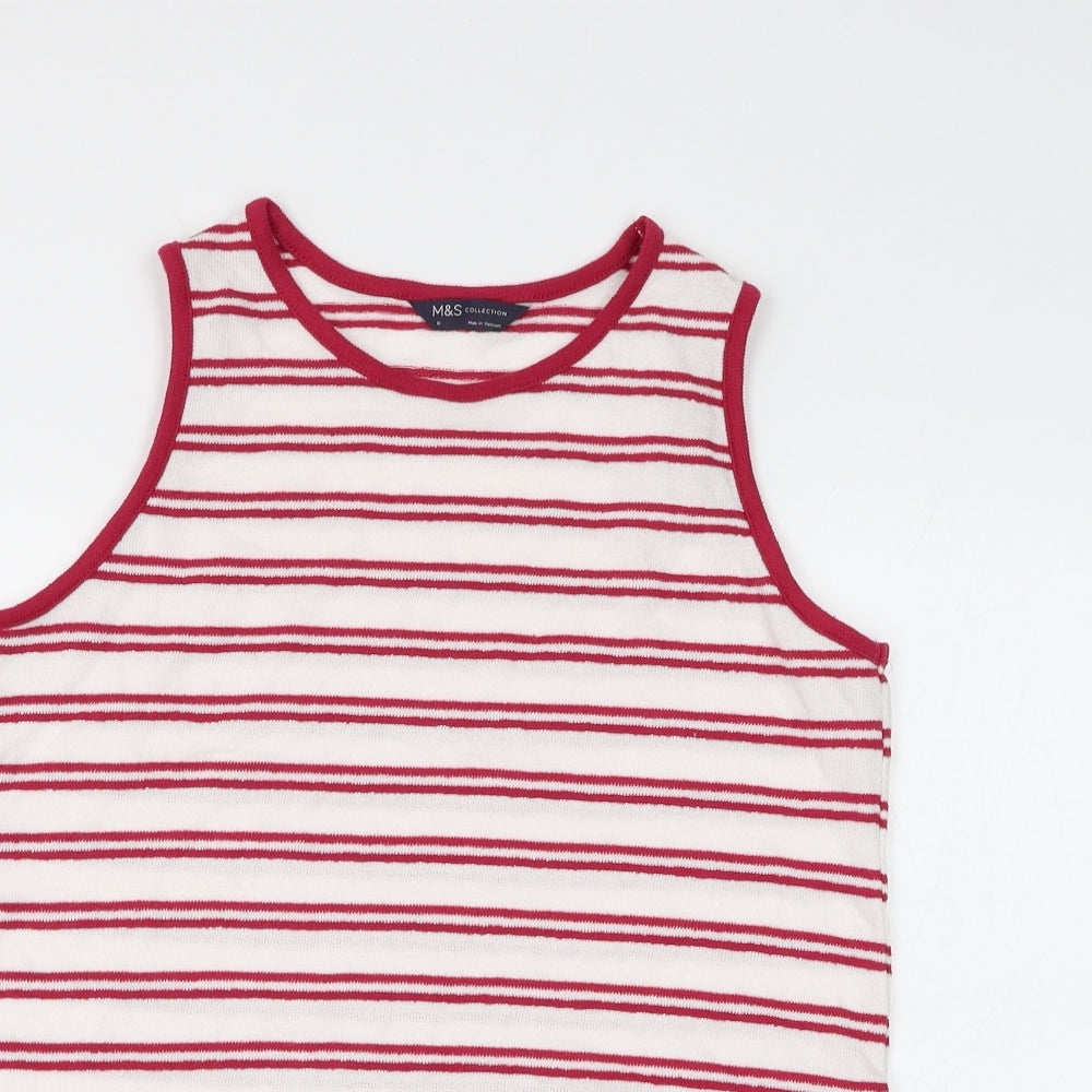 Womens UK Size 12 Marks and Spencer White Basic Tank