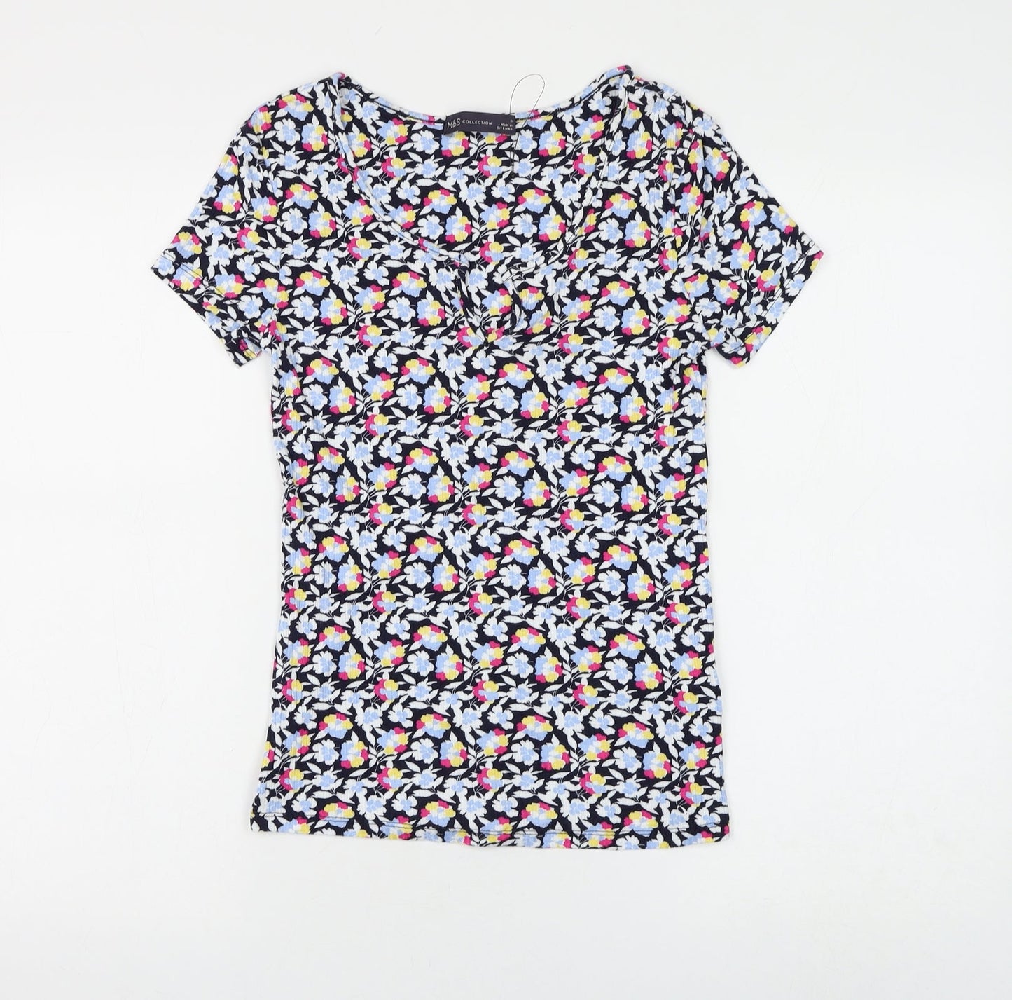 Womens UK Size 8 Marks and Spencer Blue Basic T-Shirt