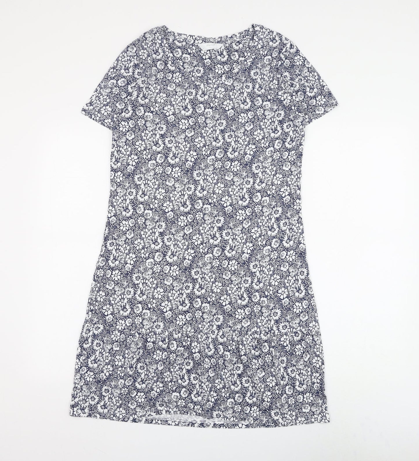 Marks and Spencer Womens Blue Floral Polyester Top Dress Size 8