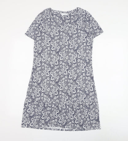 Marks and Spencer Womens Blue Floral Polyester Top Dress Size 8