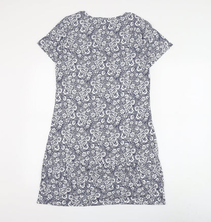 Marks and Spencer Womens Blue Floral Polyester Top Dress Size 8