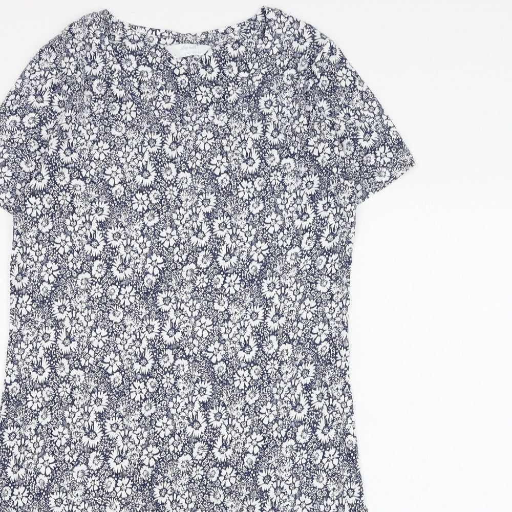 Marks and Spencer Womens Blue Floral Polyester Top Dress Size 8