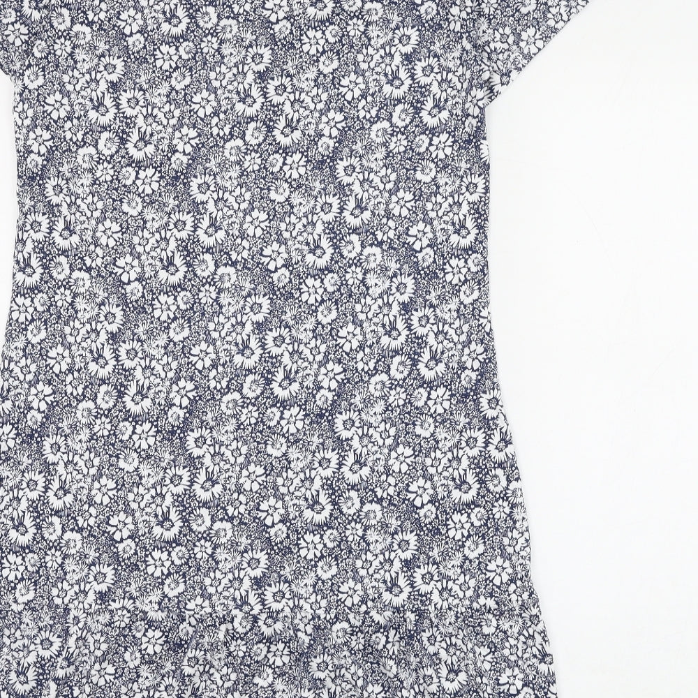 Marks and Spencer Womens Blue Floral Polyester Top Dress Size 8