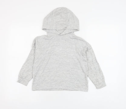 Marks and Spencer Girls Grey Polyester Pullover Hoodie Size 10-11 Years Pullover