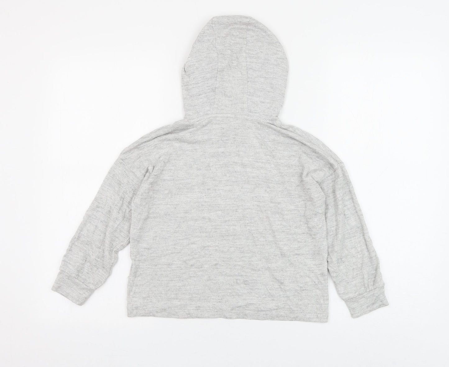 Marks and Spencer Girls Grey Polyester Pullover Hoodie Size 10-11 Years Pullover