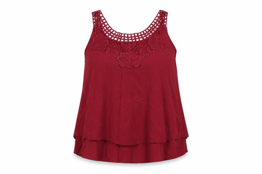 Womens UK Size M Preworn Red Basic Tank