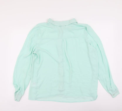 Cooperative Womens Green Polyester Basic Button-Up Size L Collared