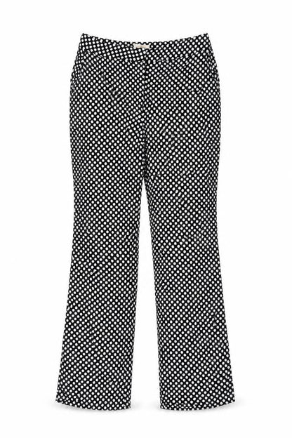 Feather & Bone Womens Black Polka Dot Viscose Trousers Size S L29 in Regular Button