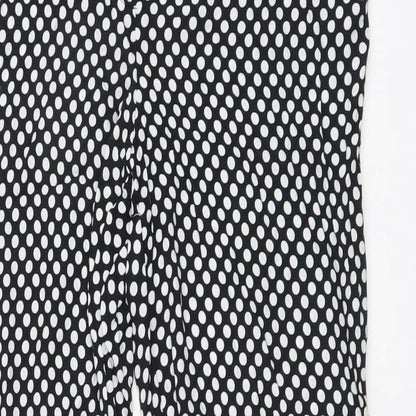 Feather & Bone Womens Black Polka Dot Viscose Trousers Size S L29 in Regular Button