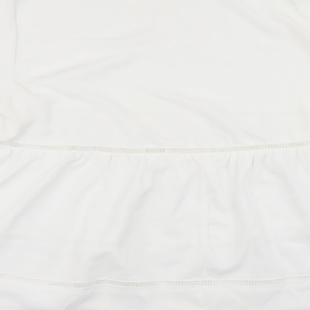 SheIn Womens White Polyester Basic Blouse Size XL Round Neck