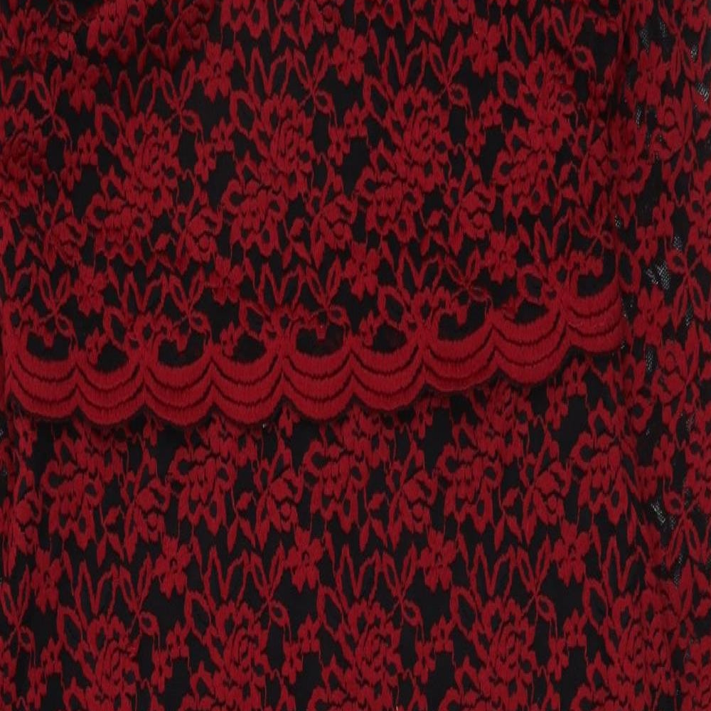 Per Una Womens Red Polyester Bodycon Size 12 V-Neck Pullover