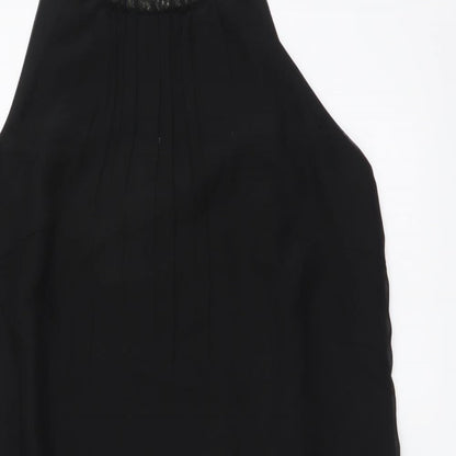 Body Flirt Womens Black Polyester A-Line Size 12 Halter Zip