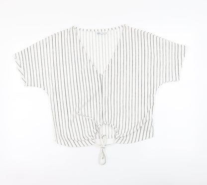 Womens UK Size M Zara White Basic Blouse