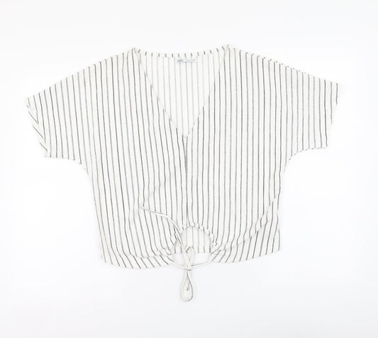 Womens UK Size M Zara White Basic Blouse