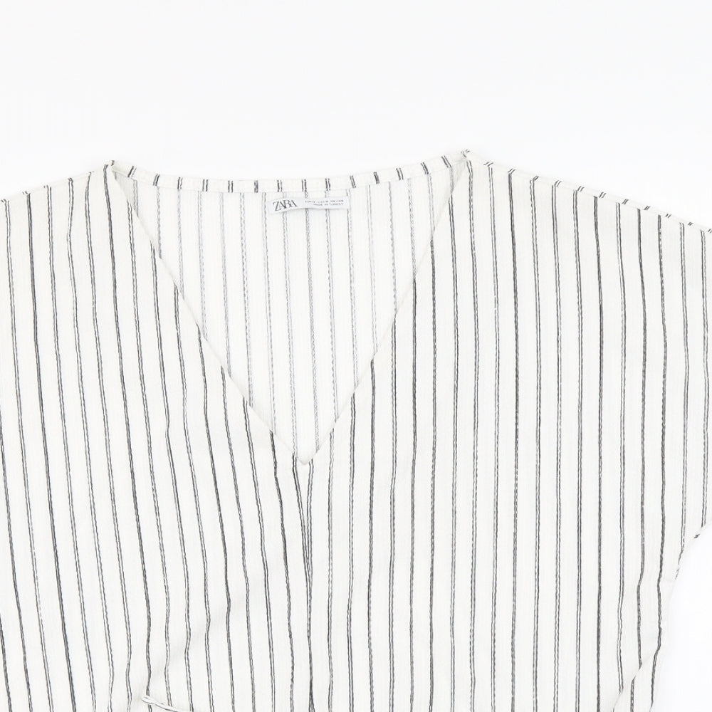 Womens UK Size M Zara White Basic Blouse