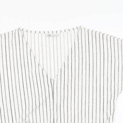 Womens UK Size M Zara White Basic Blouse