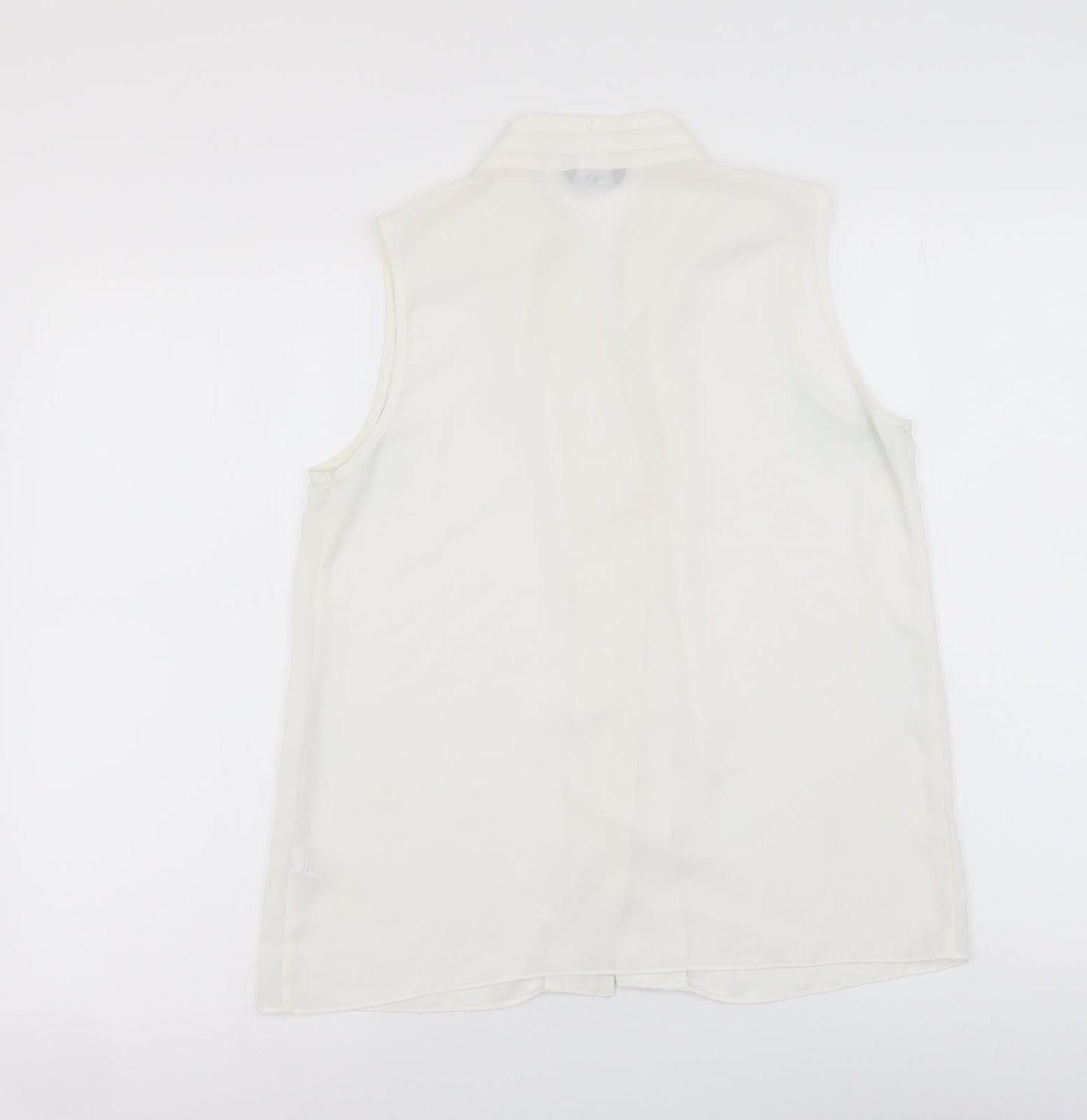 Womens UK Size 10 M&Co White Basic Button-Up